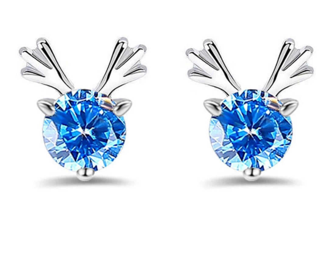BowLift | Blue Crystal Reindeer Earrings