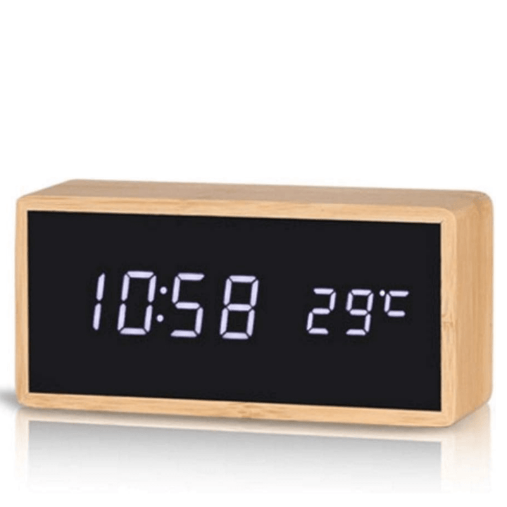 BowLift | Minimalist LED Bamboo Alarm Clock with Temperature Display