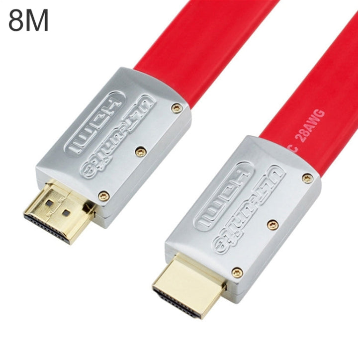 BowLift | ULT-unite 4K Ultra HD gold-plated HDMI to HDMI flat cable, cable length: 8m (Red)