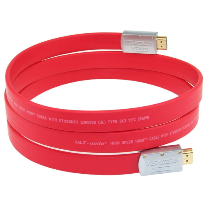 BowLift | ULT-unite 4K Ultra HD gold-plated HDMI to HDMI flat cable, cable length: 8m (Red)