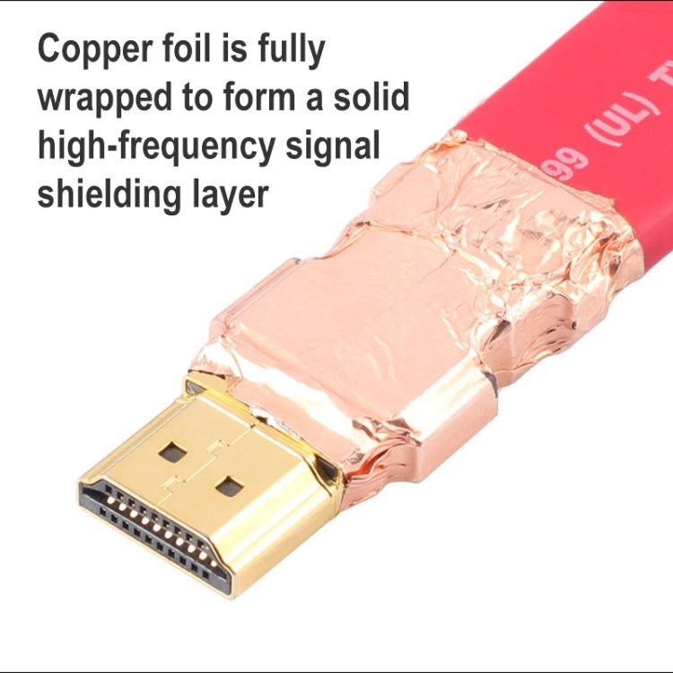 BowLift | ULT-unite 4K Ultra HD gold-plated HDMI to HDMI flat cable, cable length: 8m (Red)
