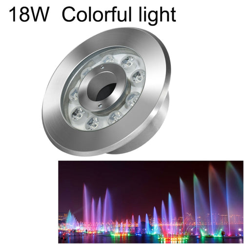 BowLift | 18W Landscape Colored Color Change Ring LED Stainless Steel Underwater Fountain Light (Colorful)