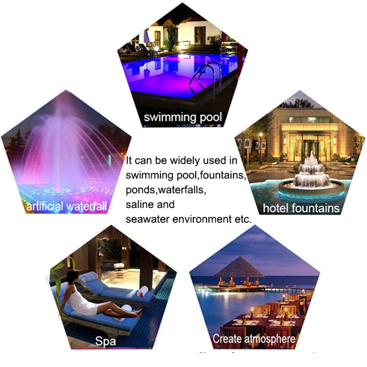 BowLift | 15W LED Stainless Steel Wall Mounted Pool Lighting Landscape Underwater Light (Colored Light + Remote Control)