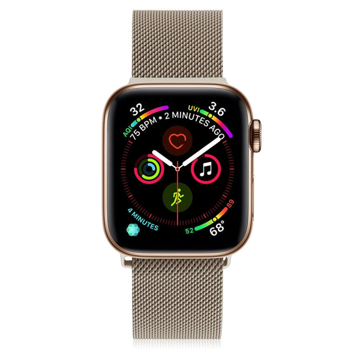 BowLift | Frerndorf | Milanese stainless steel watch band for Apple Watch Series 9&8&7 41 mm / SE 3&SE 2&6&SE&5&4 40 mm / 3&2&1 38 mm (Vintage Gold)