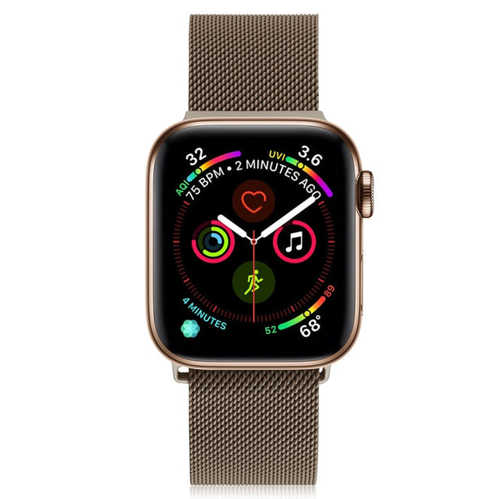 BowLift | Frerndorf | Milanese stainless steel watch strap for Apple Watch Series 9&8&7 41mm / SE 3&SE 2&6&SE&5&4 40mm / 3&2&1 38mm (Brown)