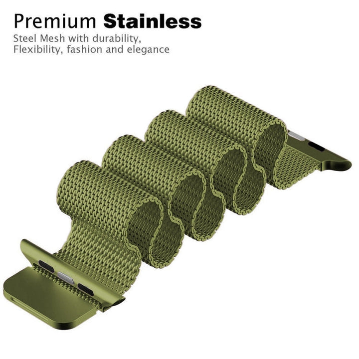 BowLift | Frerndorf | Milanese stainless steel watch strap for Apple Watch Series 9&8&7 41mm / SE 3&SE 2&6&SE&5&4 40mm / 3&2&1 38mm (Brown)