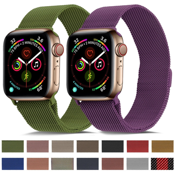 BowLift | Frerndorf | Milanese stainless steel watch band for Apple Watch Series 9&8&7 41 mm / SE 3&SE 2&6&SE&5&4 40 mm / 3&2&1 38 mm (Vintage Gold)