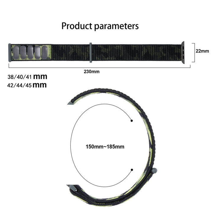 BowLift | Frerndorf | Nylon Loop Watch Band for Apple Watch Ultra 49mm & Watch Ultra 2 49mm / Series 9 & 8 & 7 45mm / SE 3 & SE 2 & 6 & SE & 5 & 4 44mm / 3 & 2 & 1 42mm (Pink Camouflage)