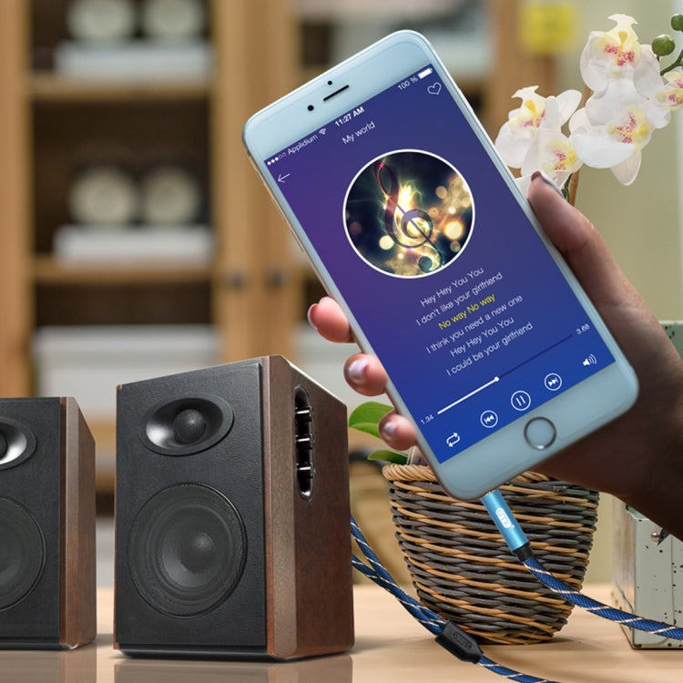 BowLift | EMK 3.5mm male jack to 2 x RCA male gold-plated connector speaker audio cable, cable length: 5m (Dark Blue)