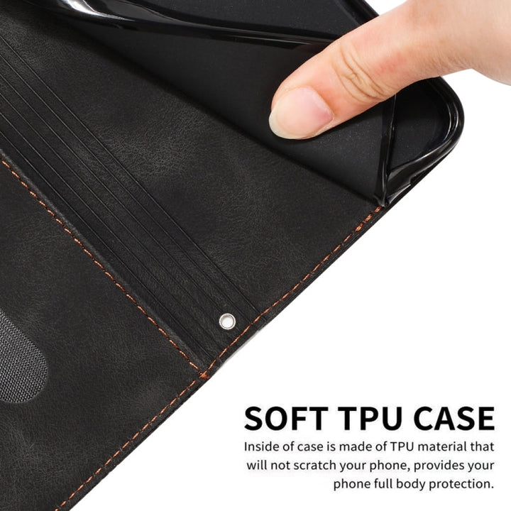 BowLift | For iPhone 13 Pro Max Dream Triangle Leather Phone Case with Shoulder Strap (Black)