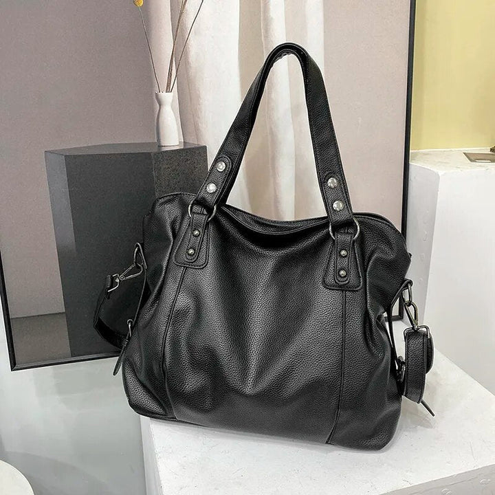 BowLift | Retro-inspired tote bag with smooth faux leather and classic seam detailing