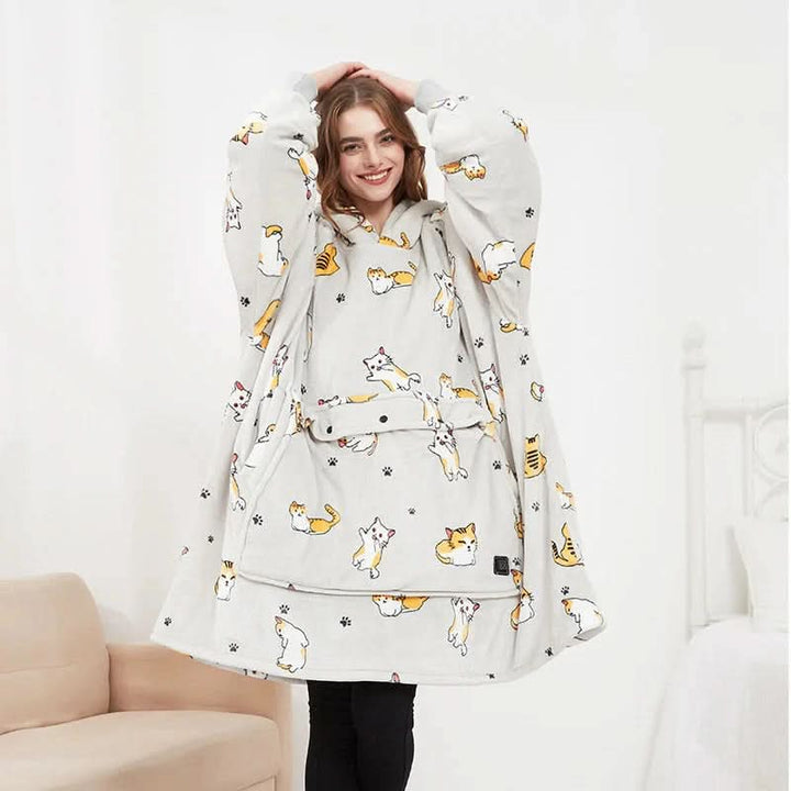 BowLift | USB-heated blanket hoodie with fused warmth