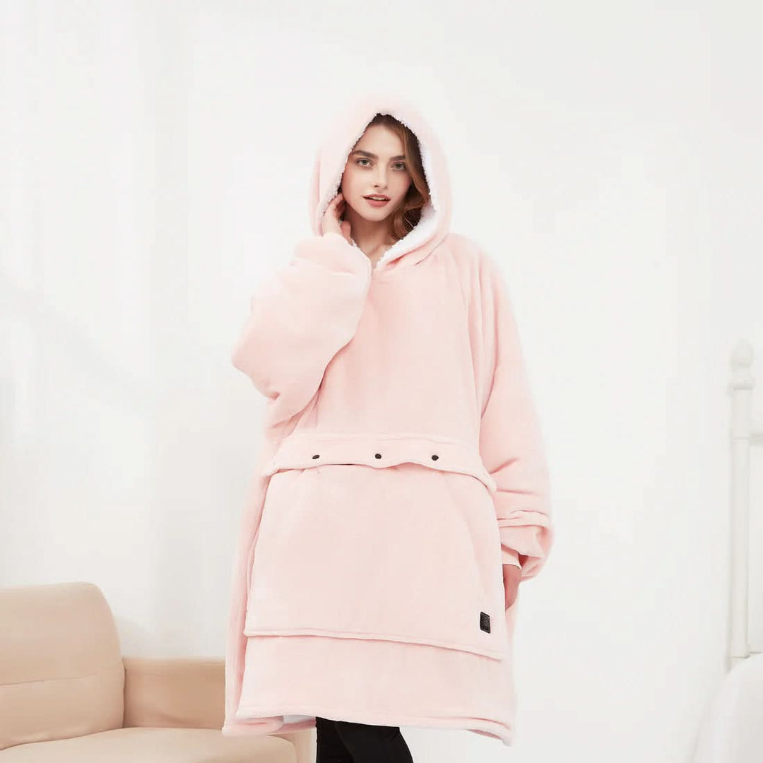 BowLift | USB-heated blanket hoodie with fused warmth