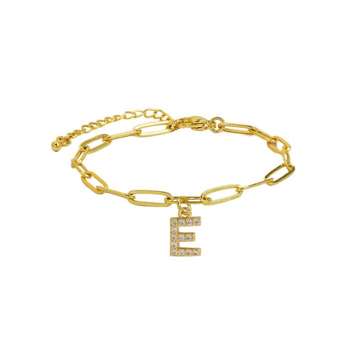 BowLift | Dainty Paperclip Letter Initial Bracelet