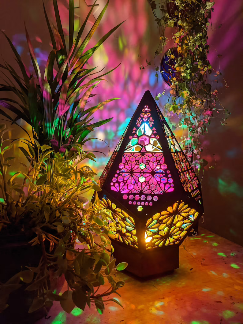 BowLift | Glass-in-Block Style LED Table Lamp - LumiAura