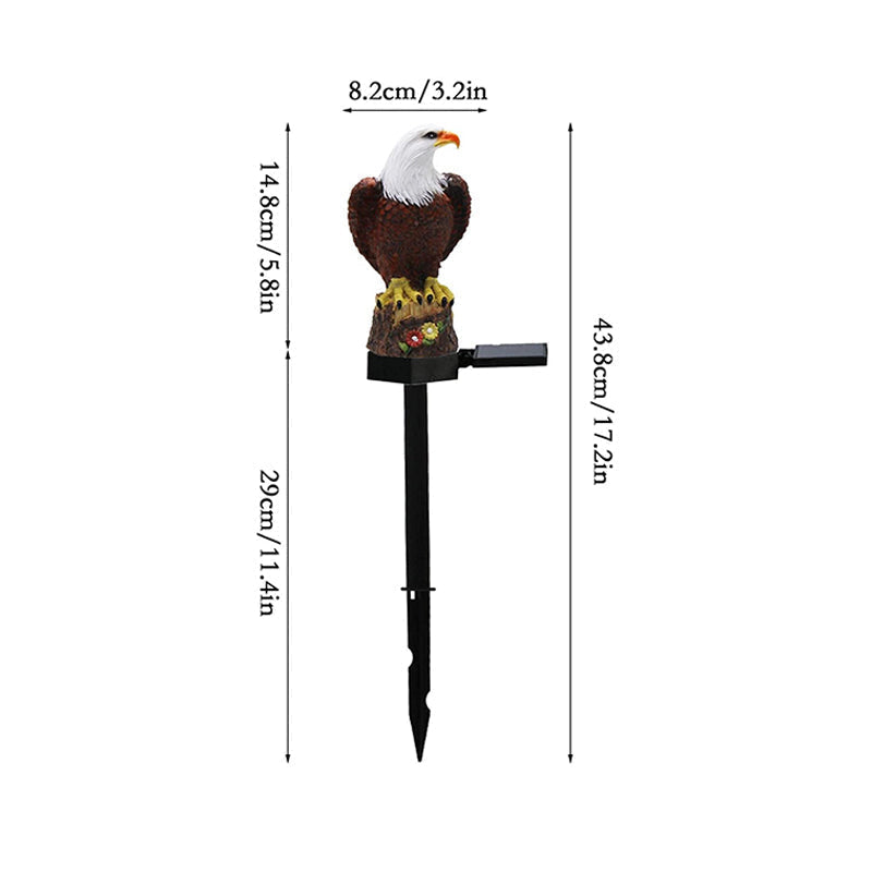 Outdoor Eagle Owl Statue LED Solar Garden Light Waterproof Lawn Lamp | Bowlift