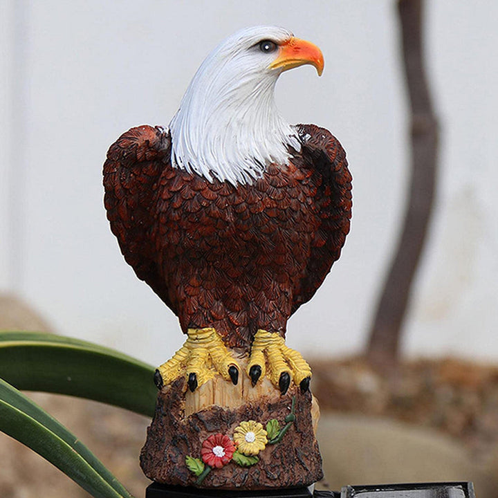 Garden Eagle Owl Parrot Statue LED Solar Light Outdoor Waterproof Lawn Lamp | Bowlift