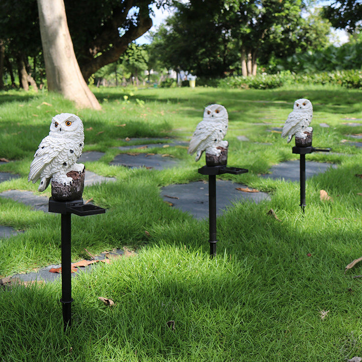 Outdoor Eagle Owl Statue LED Solar Garden Light Waterproof Lawn Lamp | Bowlift