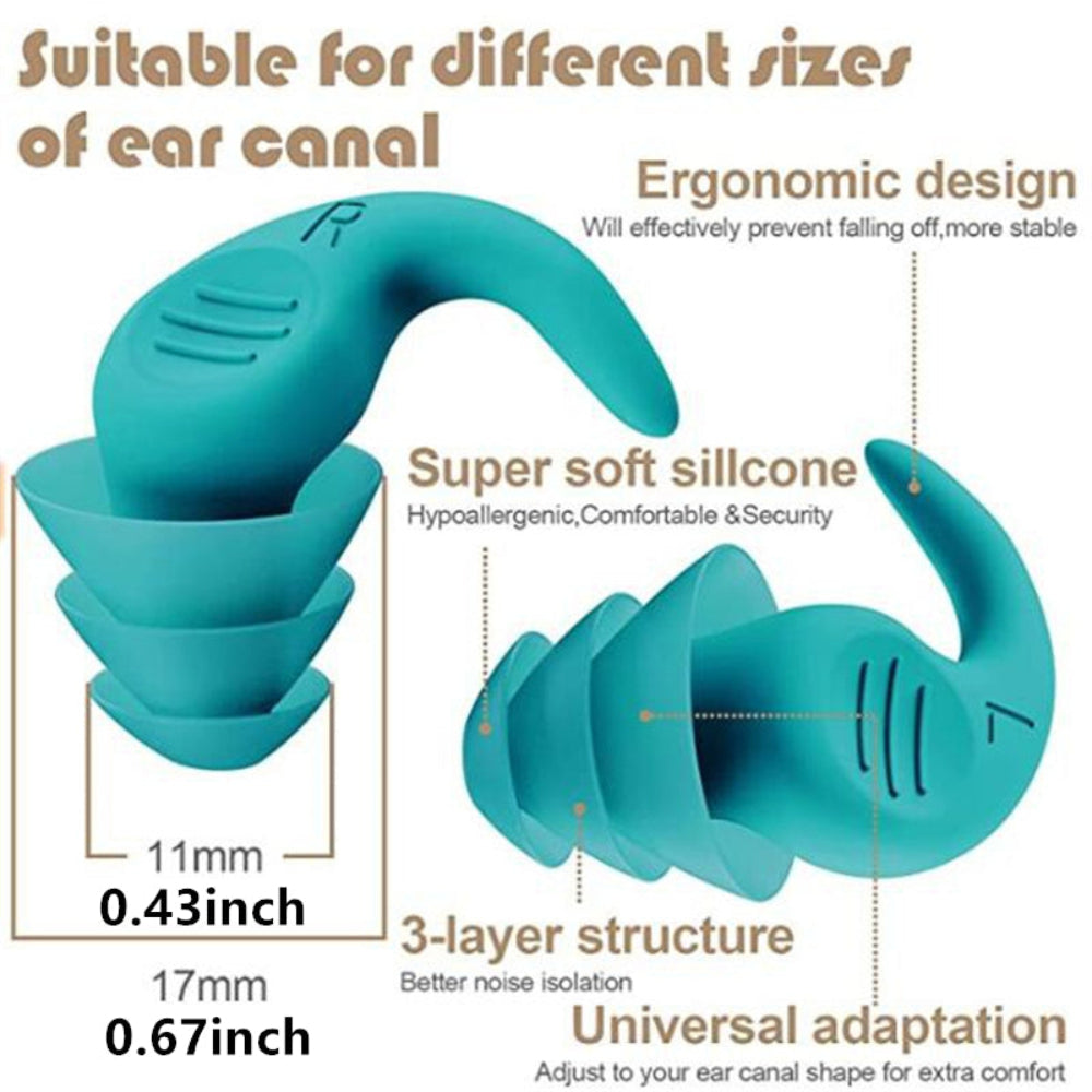 BowLift | Earplugs Noise Reduction Reusable Soft Silicone Sleeping