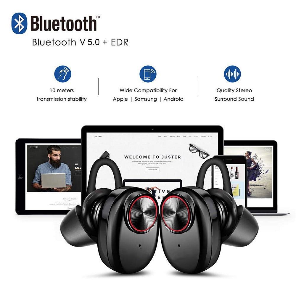 Wireless In-Ear Headphones Bluetooth V5.0 (black) | Bowlift