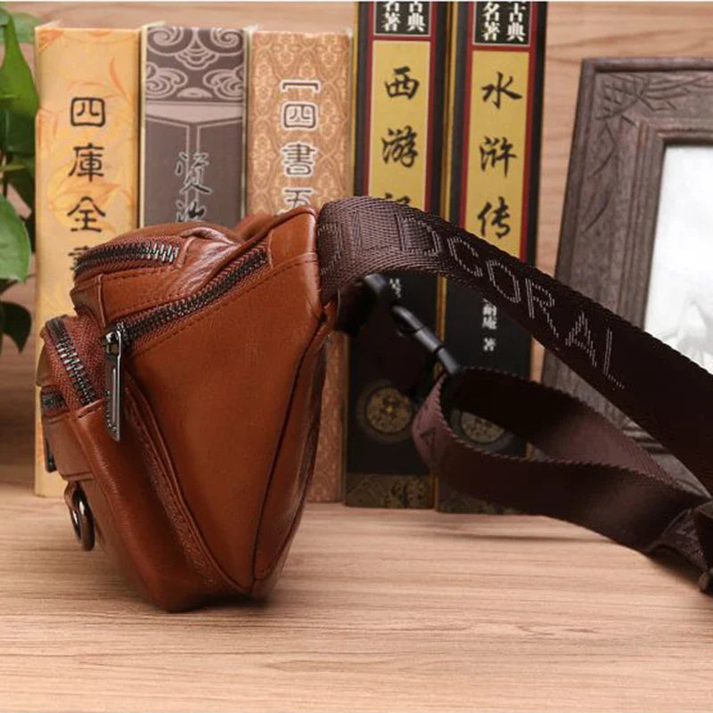 BowLift | Genuine Leather Fanny Pack | Large Capacity, Robust Design & Versatile for Travel and Outdoor Activities