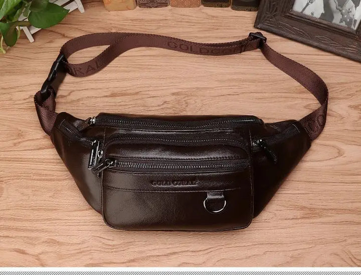 BowLift | Genuine Leather Fanny Pack | Large Capacity, Robust Design & Versatile for Travel and Outdoor Activities