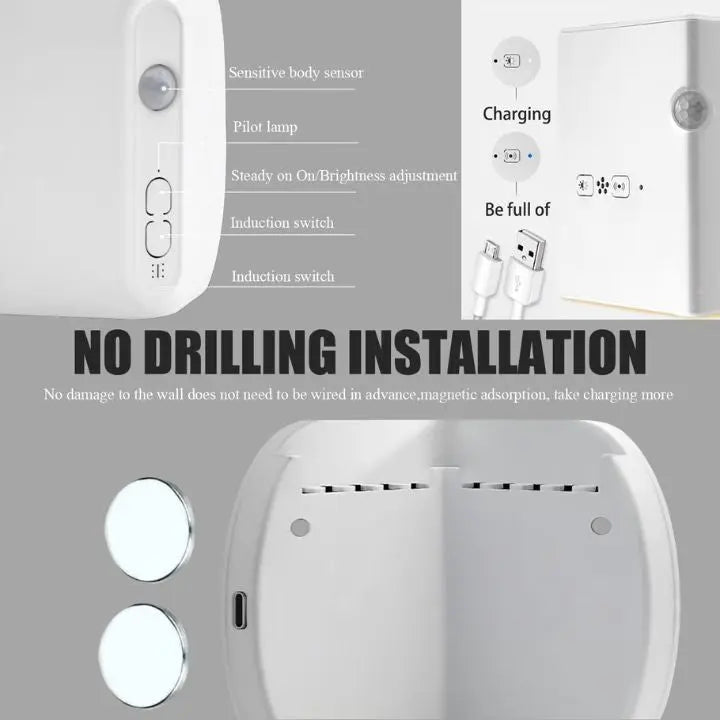 BowLift | Corner Night Light with Motion Sensor – Wireless LED Light with Shock PRedection