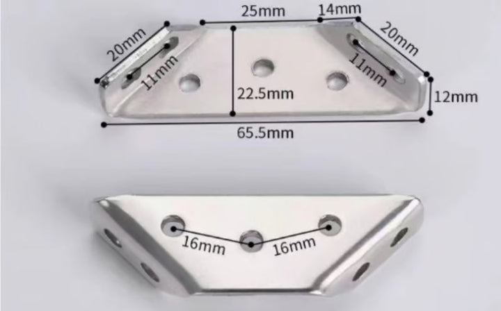 BowLift | Corner connector made of stainless steel – Rust-free trapezoidal brace angle for stability (10 pieces)