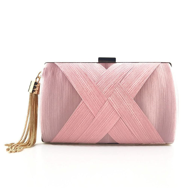 BowLift | Bellavine Satin Evening Clutch | Luxurious Tassel Handbag for Weddings, Galas, and Elegant Evenings
