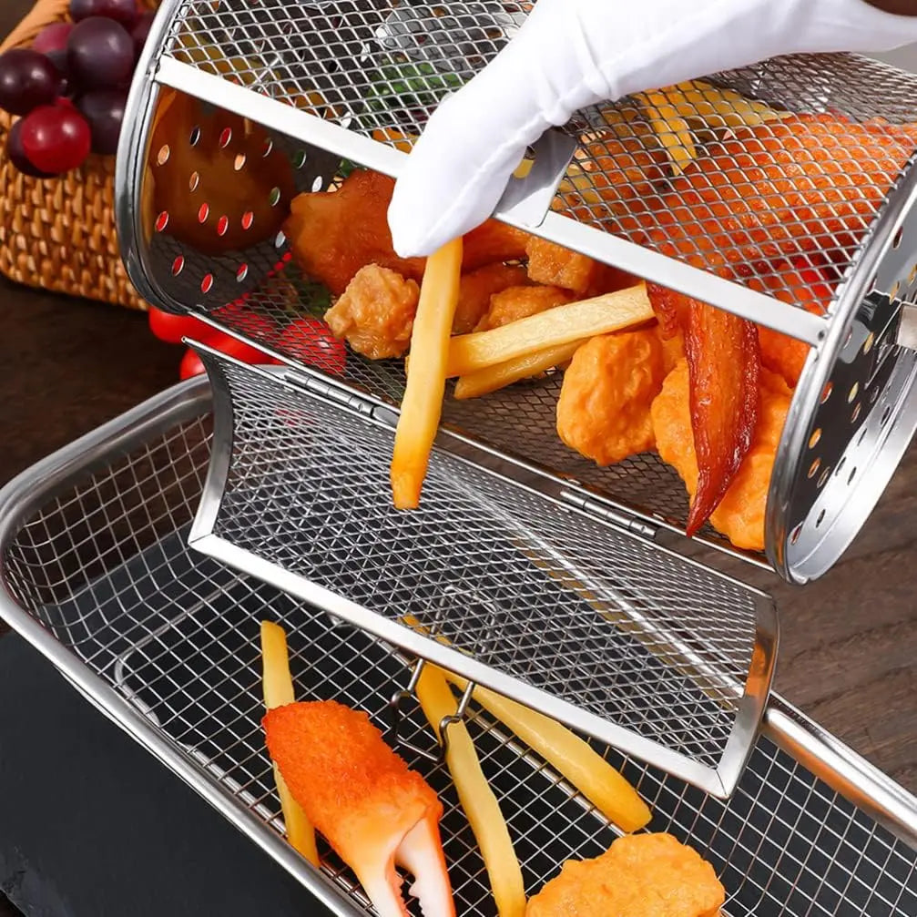 BowLift | Stainless Steel Redating Basket for the Grill – Even & Effortless Cooking