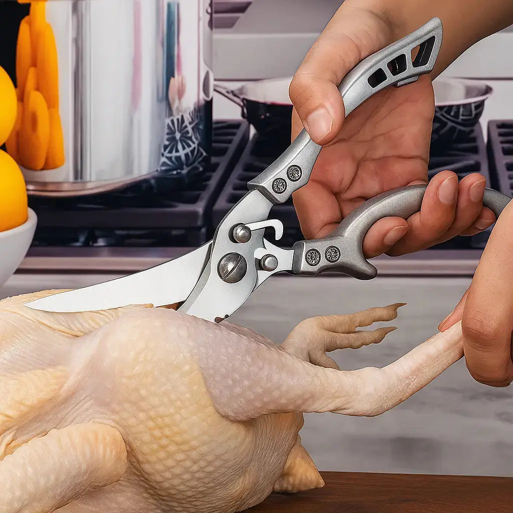 BowLift | Stainless Steel Poultry Shears Extra Strong – Cuts Bones, Meat & Fish