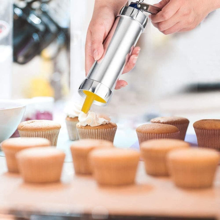 BowLift | Stainless Steel Cookie Press 20 Shapes and 4 Nozzles for Perfect Even Cookies