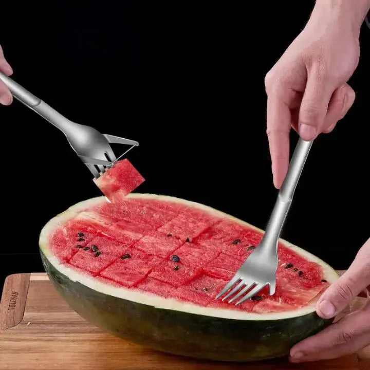 BowLift | Stainless Steel Watermelon Cube Cutter & Serving Fork