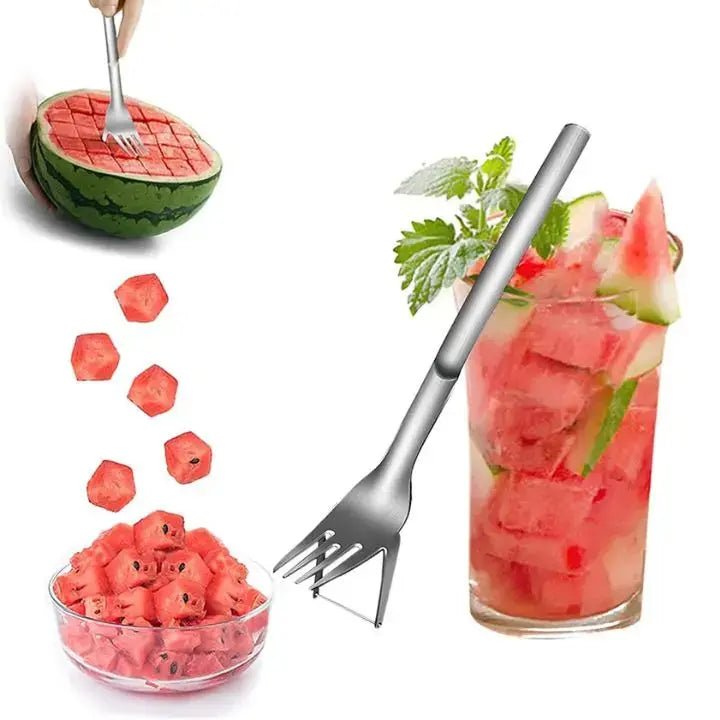 BowLift | Stainless Steel Watermelon Cube Cutter & Serving Fork