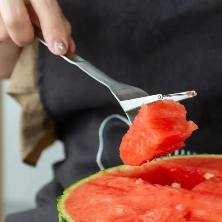 BowLift | Stainless Steel Watermelon Cube Cutter & Serving Fork
