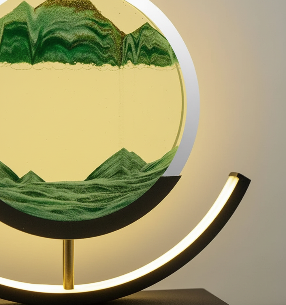 DuneGlow Table Lamp – Handmade Ambient Lamp with Soothing Light and Modern Design | Bowlift