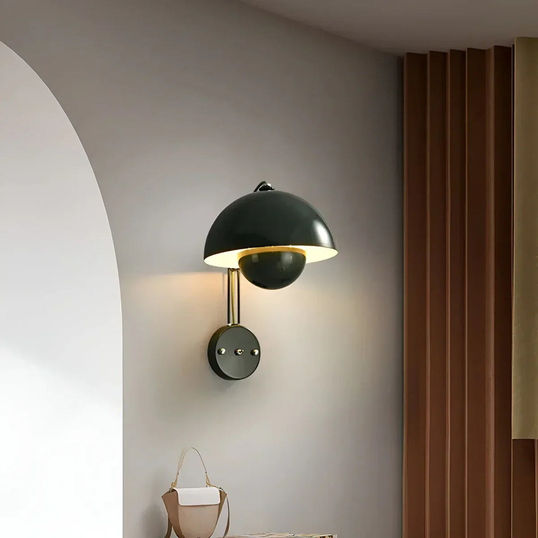 BudLume - Mushroom Light Cozy Scandinavian Wall Lamp Bowlift