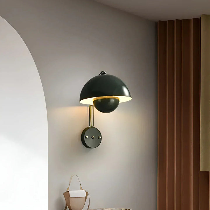 BudLume - Mushroom Light Cozy Scandinavian Wall Lamp Bowlift