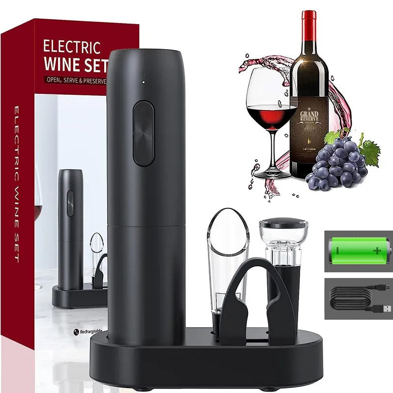 VinoEase - Stijlvolle Elektrische Wijnopener met Oplaadfunctie Bowlift