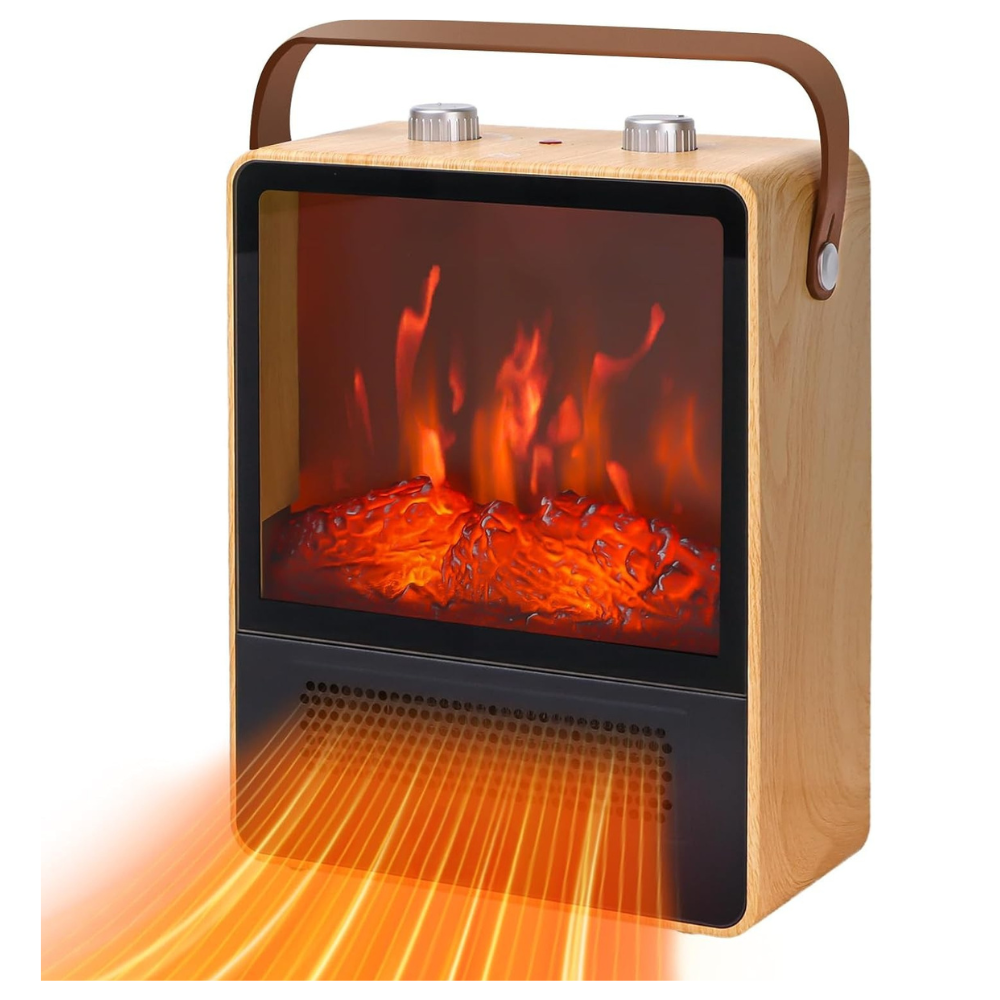BowLift | Electric Space Heater Realistic Fireplace Flame Display