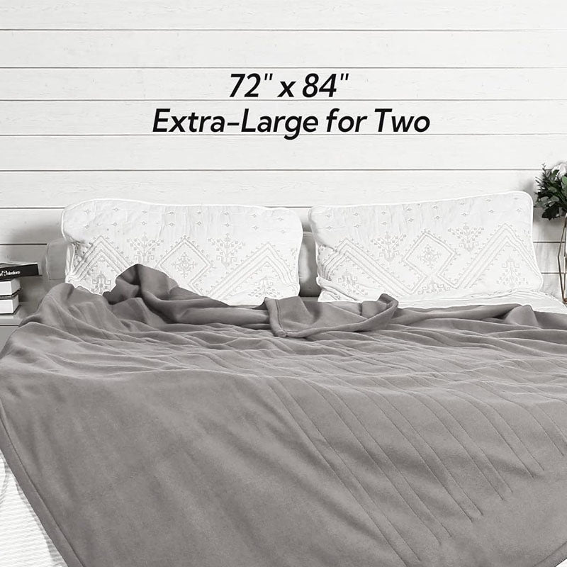 BowLift | Heated Blanket Electric Throw 72" x 84" Full Size Quilted Fleece for Couch Sofa, Machine Washable