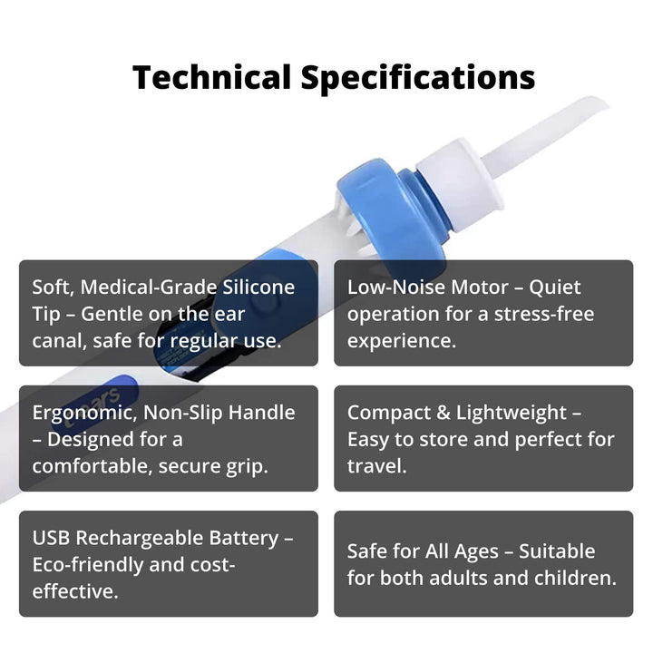 BowLift | Electric Ear Suction Wax Removal Tool | Ergonomic, Silicone Tip & Compact Design for Safe Ear Hygiene at Home or Travel