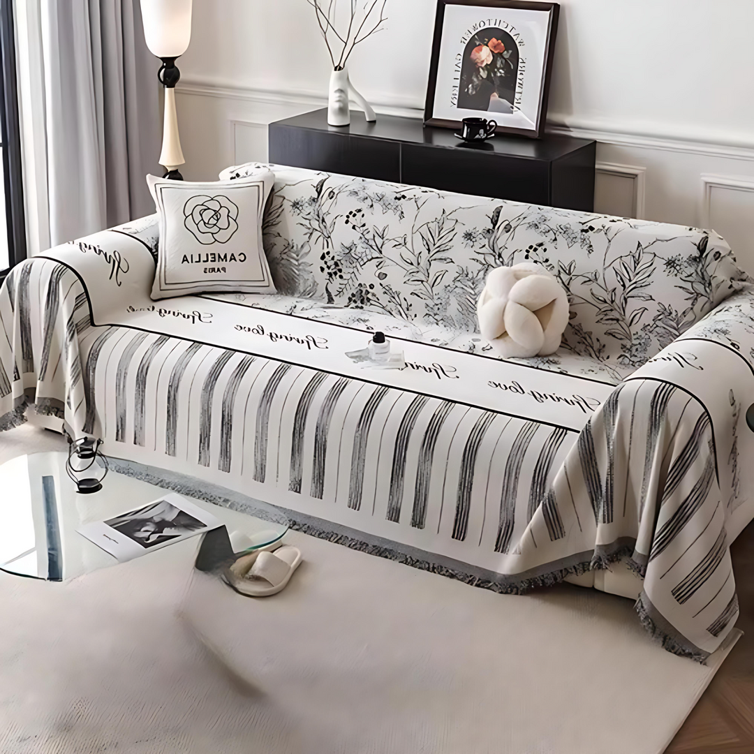 BowLift | Elegant Black and White Sofa Cover Protector