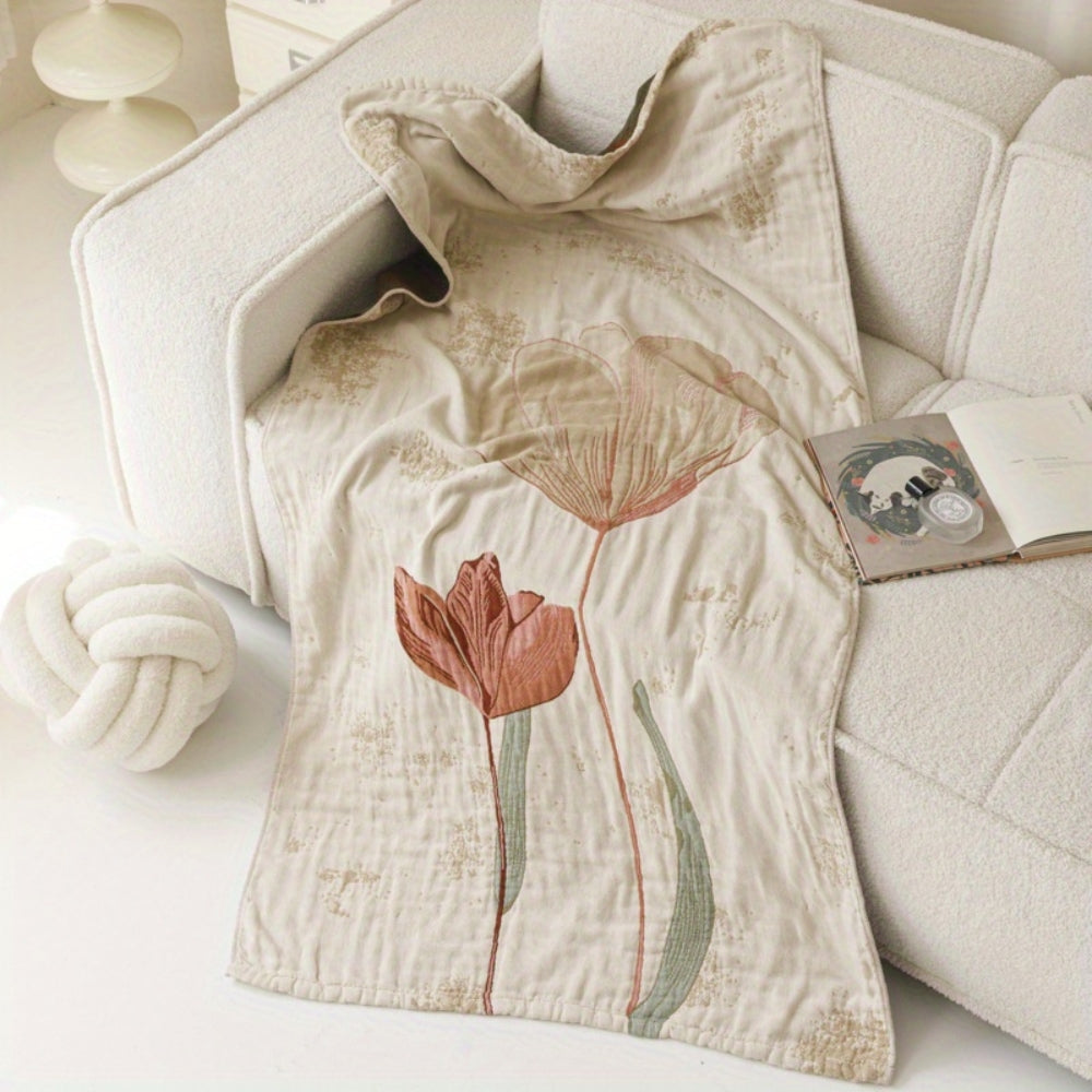 BowLift | Elegant Floral Print Bath Towel Blanket
