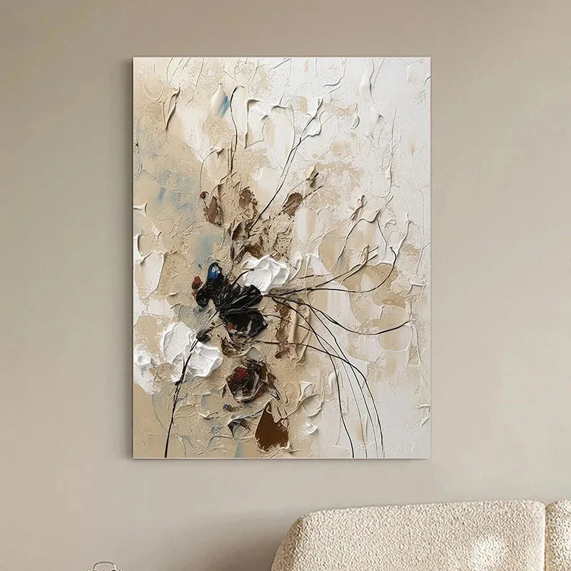 Elegant Blossoms With Gold Accents Wall Art Fine Art Canvas Prints Modern Abstract Botanical Picture For Living Room Entranceway Wall Decor | Bowlift