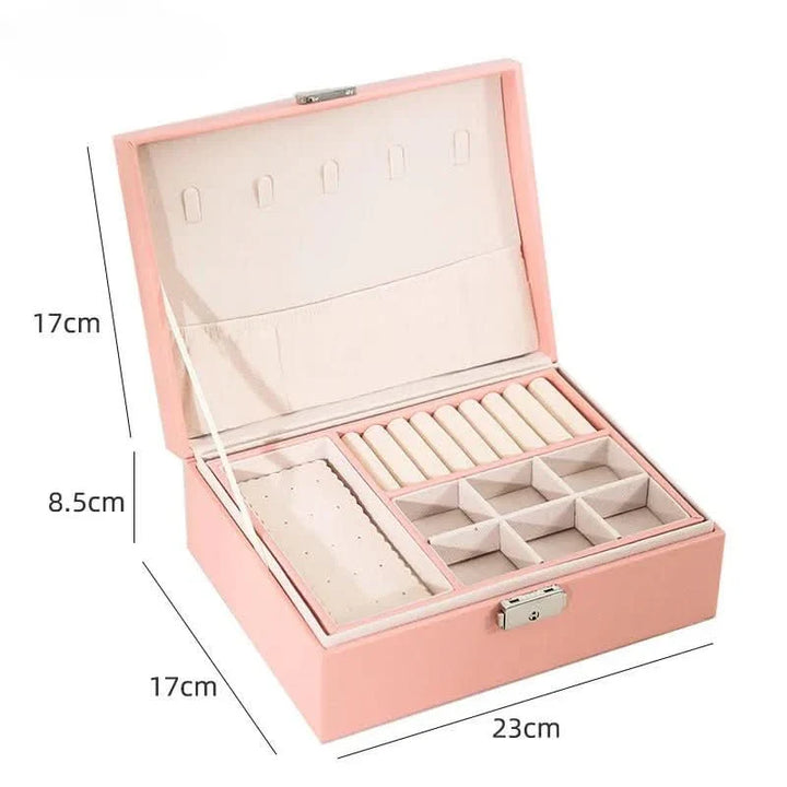BowLift | Elegant jewelry box made of wood with PU leather, 2-layered