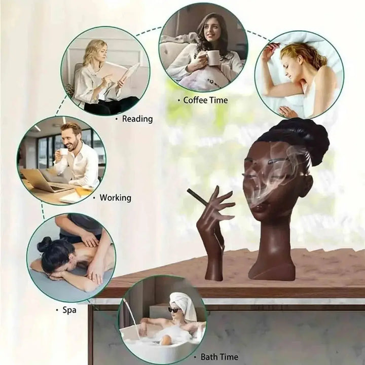 BowLift | Elegant Incense Holder in the Form of a Black Woman's Head