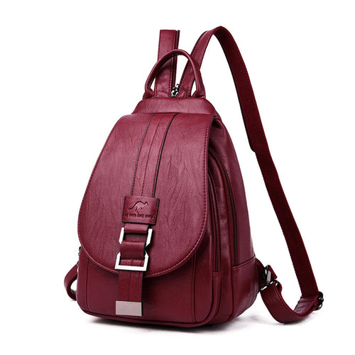 Ladies Leather Backpack with Anti-Theft Compartment and Compact Design | Bowlift