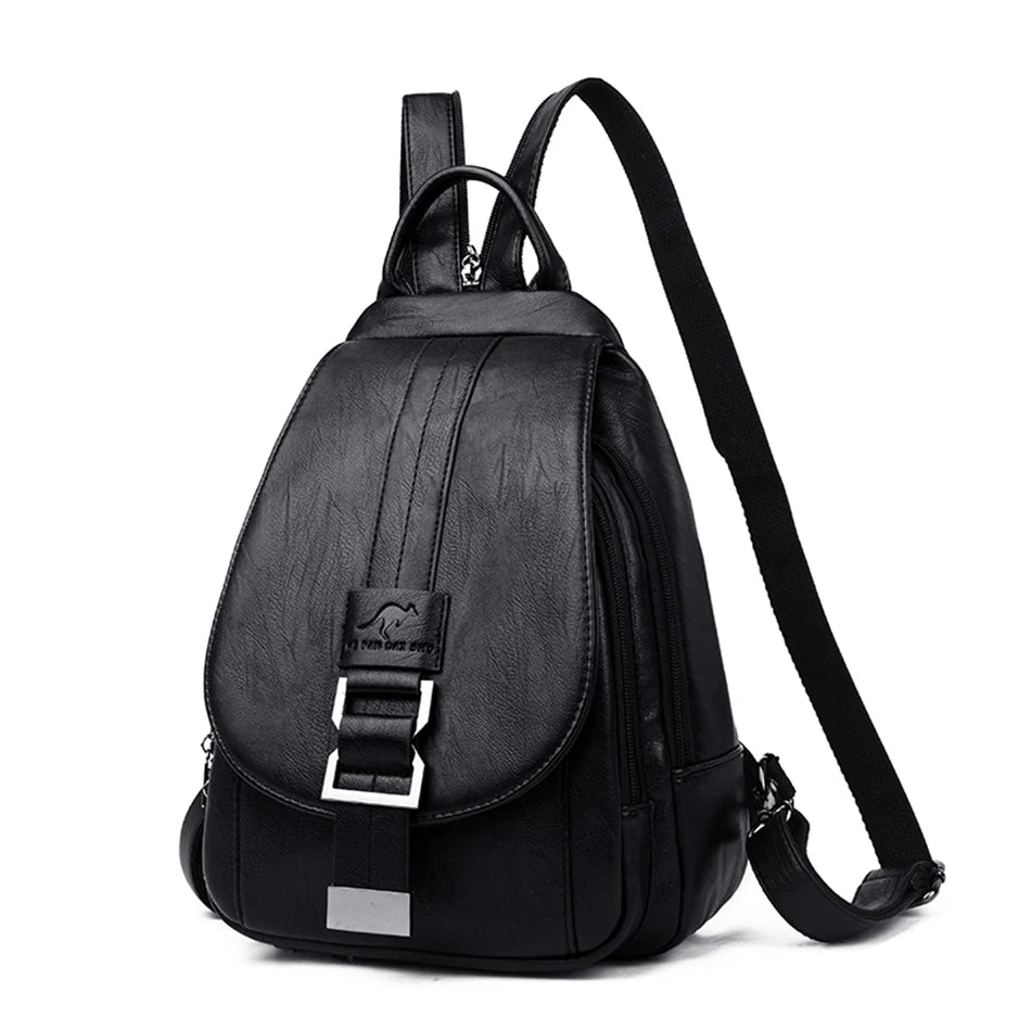 Ladies Leather Backpack with Anti-Theft Compartment and Compact Design | Bowlift