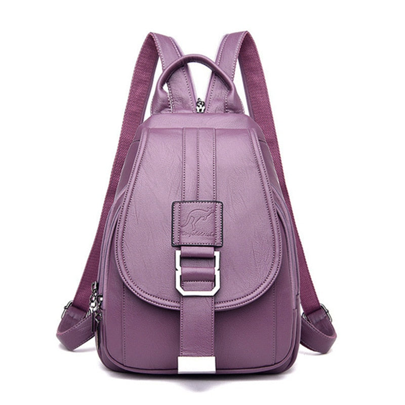 Ladies Leather Backpack with Anti-Theft Compartment and Compact Design | Bowlift